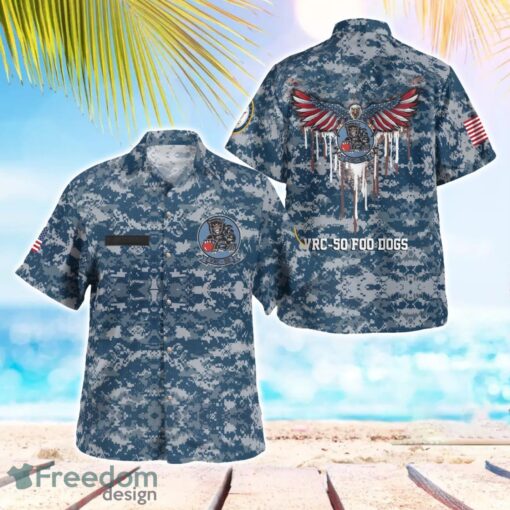 Custom Name US Navy VRC-50 Foo Dogs Hawaiian Shirt Men Women Beach Shirt Product Photo 1