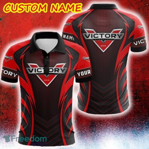 Custom Name victory Logo Car Truck And Motorcycle Polka Dot Leather Polo Car AOP - Custom Name victory Logo Car Truck And Motorcycle Polka Dot Leather Polo Car AOP