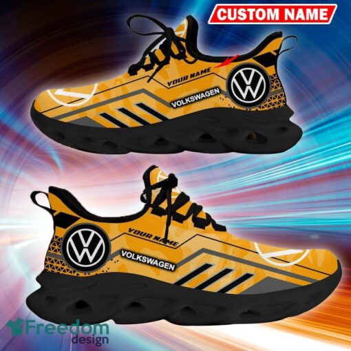 Custom Name Volkswagen Logo Camo Yellow Casual Running Sneaker Gift For Men Women Max Soul Shoes - Custom Name Volkswagen Logo Racing Car Tractor Farmer Max Soul Shoes Photo 2