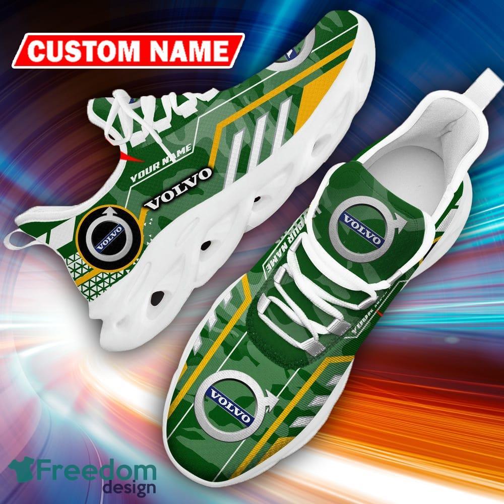 Custom Name Volvo Logo Camo Green Statement Running Sneaker Gift For Men Women Max Soul Shoes - Custom Name Volvo Logo Racing Car Tractor Farmer Max Soul Shoes Photo 17