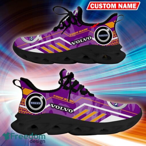 Custom Name Volvo Logo Camo Purple Runners Chunky Sneaker Gift For Men Women Max Soul Shoes - Custom Name Volvo Logo Racing Car Tractor Farmer Max Soul Shoes Photo 6