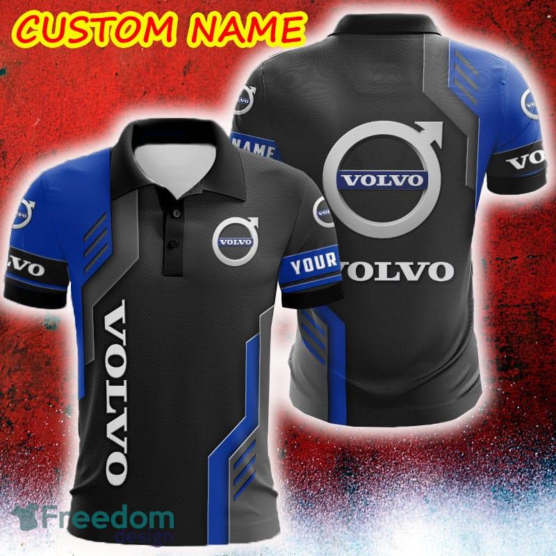 Custom Name Volvo Logo Car Truck And Motorcycle Polka Dot Leather Golf Polo Shirt AOP - Custom Name Volvo Logo Car Truck And Motorcycle Polka Dot Leather Golf Polo Shirt AOP