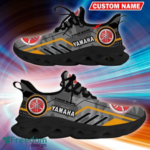 Custom Name Yamaha Logo Camo Grey Unique Chunky Sneaker Gift For Men Women Max Soul Shoes - Custom Name Yamaha Logo Racing Car Tractor Farmer Max Soul Shoes Photo 3