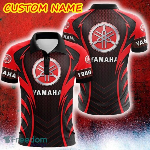 Custom Name Yamaha Logo Car Truck And Motorcycle Polka Dot Leather 3D Polo Car Shirt - Custom Name Yamaha Logo Car Truck And Motorcycle Polka Dot Leather 3D Polo Car Shirt