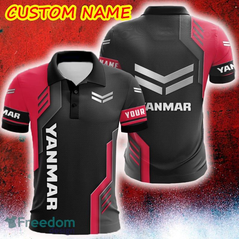 Custom Name Yanmar Logo Car Truck And Motorcycle Polka Dot Leather 3D Polo Shirt - Custom Name Yanmar Logo Car Truck And Motorcycle Polka Dot Leather 3D Polo Shirt