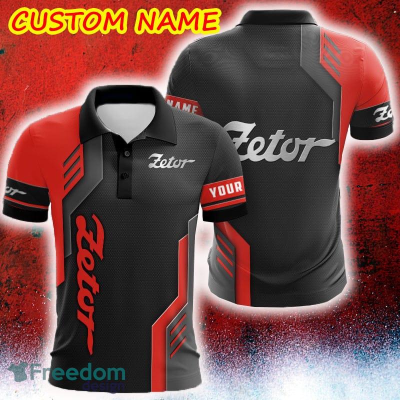 Custom Name Zetor Logo Car Truck And Motorcycle Polka Dot Leather Golf Polo Shirt AOP - Custom Name Zetor Logo Car Truck And Motorcycle Polka Dot Leather Golf Polo Shirt AOP