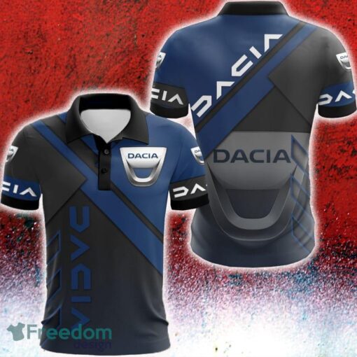 Dacia Car Racing Big Logo 3D Polo Shirt - Dacia Car Racing Big Logo 3D Polo Shirt