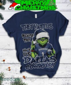 Dallas Cowboys Grinch Hate Us Christmas Fleece Pajamas Set For Women Gift Christmas - Dallas Cowboys Grinch Hate Us Christmas Fleece Pajamas Set-2