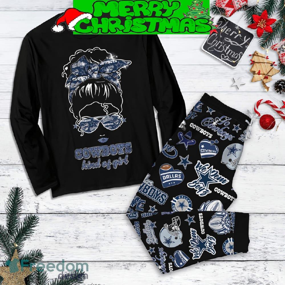 Dallas Cowboys Kind Of Girl Christmas Fleece Pajamas Set All Over Print Christmas Gift image Dallas Cowboys Kind Of Girl Christmas Fleece Pajamas Set All Over Print Christmas Gift - Dallas Cowboys Kind Of Girl Christmas Fleece Pajamas Set-1
