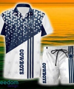 Dallas Cowboys Triangle Abstract Pattern Hawaii Shirt and Shorts Summer For Beach Fans Dallas Cowboys Triangle Abstract Pattern Hawaii Shirt and Shorts Summer For Beach Fans