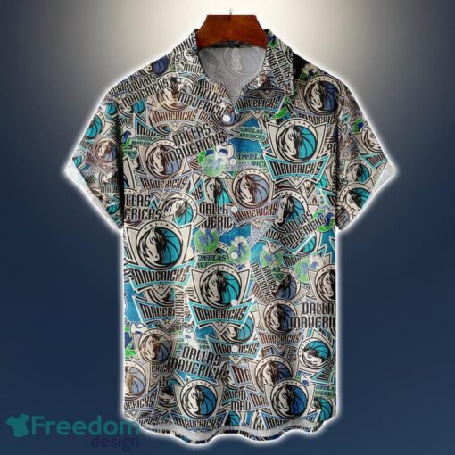 Dallas Mavericks Logo All Printed 3D Hawaiian Shirt For Fans NBA Hawaiian Shirt Product Photo 1