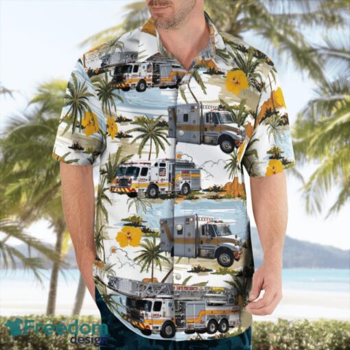 Davie, Broward County, Florida, Davie Fire Rescue Department Beach Hawaiian Shirt Product Photo 3