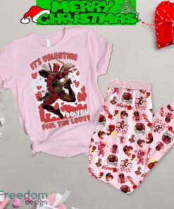 Deadpool Valentine Fleece Pajamas Set Gift Family