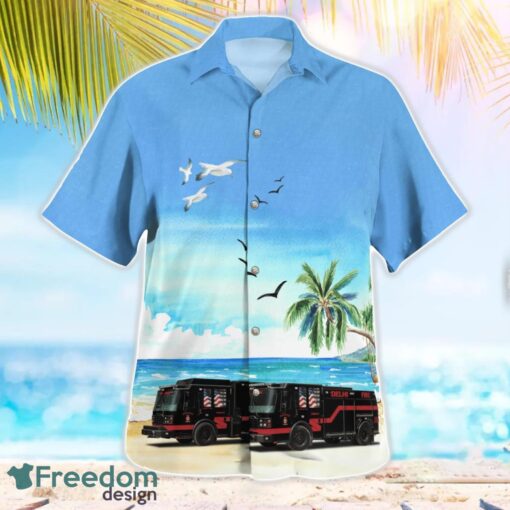 Delhi, Louisiana, Delhi Fire Department Tropical 3D Hawaiian Shirt Gift For Summer Product Photo 2