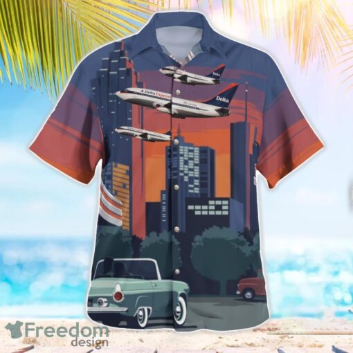 Delta Express Boeing 737-247 Tropical 3D Hawaiian Shirt Gift For Summer Product Photo 2