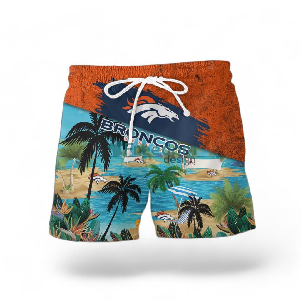 Denver Broncos Logo Combo Hawaiian Shirt And Short Trending Summer For Fans image Denver Broncos Logo Combo Hawaiian Shirt And Short Trending Summer For Fans Product Photo 2