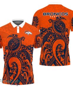 Denver Broncos Turtle Polynesian Pattern Polo Shirt