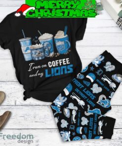 Detroit Lions Run On Coffee Fan Love Fleece Pajamas Set Black For Christmas