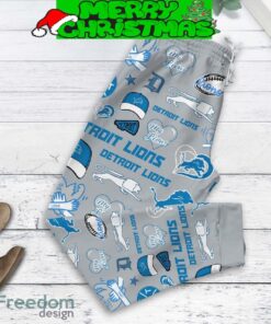 Detroit Lions Run On Coffee Fan Love Fleece Pajamas Set Grey Full Print Christmas For Women - Detroit Lions Run On Coffee Fan Love Fleece Pajamas Set Grey-3
