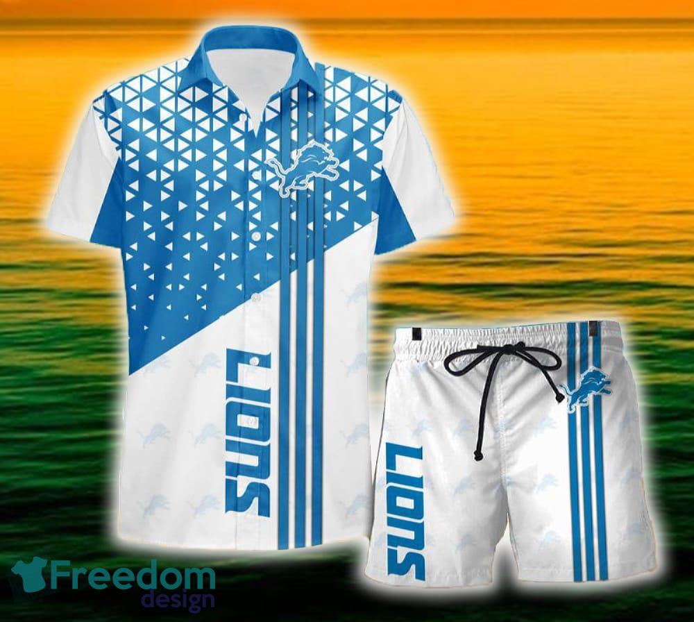 Detroit Lions Triangle Abstract Pattern Hawaii Shirt and Shorts Summer For Beach Fans image Detroit Lions Triangle Abstract Pattern Hawaii Shirt and Shorts Summer For Beach Fans - Detroit Lions Triangle Abstract Pattern Hawaii Shirt and Shorts Summer For Beach Fans