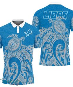 Detroit Lions Turtle Polynesian Pattern Polo Shirt