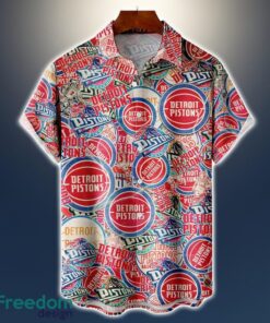 Detroit Pistons Logo All Printed 3D Hawaiian Shirt For Fans NBA Hawaiian Shirt Product Photo 1