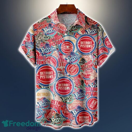 Detroit Pistons Logo All Printed 3D Hawaiian Shirt For Fans NBA Hawaiian Shirt Product Photo 1