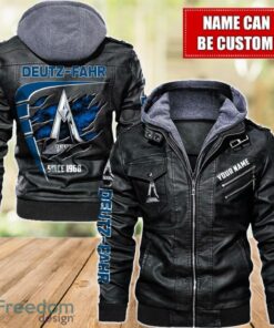 Deutz-Fahr 2D Leather Jacket For Men Custom Name Special Gift Ideas