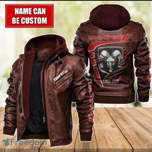 Dodge 2D Leather Jacket For Men Custom Name Special Gift Ideas Product Photo 2