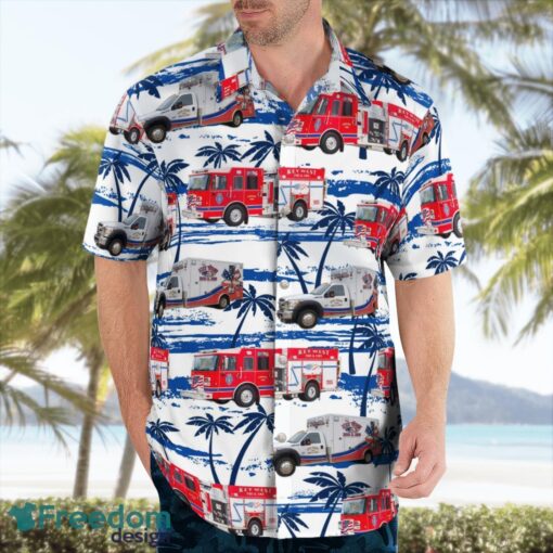 Dubuque County, Iowa, Key West Fire Department Hawaiian Shirt Summer Beach Shirt Product Photo 3