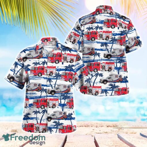 Dubuque County, Iowa, Key West Fire Department Hawaiian Shirt Summer Beach Shirt Product Photo 1