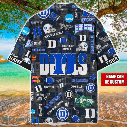 Duke Blue Devils Logo Hawaiian Shirt For Fans Trending Beach Shirt Custom Name Product Photo 2