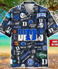 Duke Blue Devils Logo Hawaiian Shirt For Fans Trending Beach Shirt Custom Name