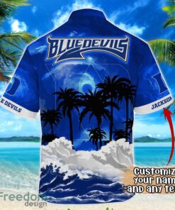 Duke Blue Devils NCAA Hawaiian Shirt Coconut Tree Waves Beach Hawaii Shirt Custom Name For Fans Product Photo 3