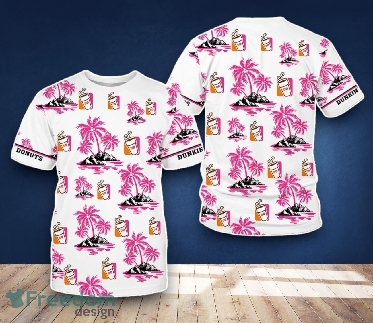 Dunkin’ Donuts 3D T Shirt Coconut Tree Pattern For Men Women image Dunkin’ Donuts 3D T-Shirt Coconut Tree Pattern For Men Women Product Photo 1