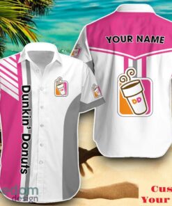 Dunkin&rsquo; Donuts Personalized Hawaiian Shirt Logo And Brand Name Casual Design For Men Women