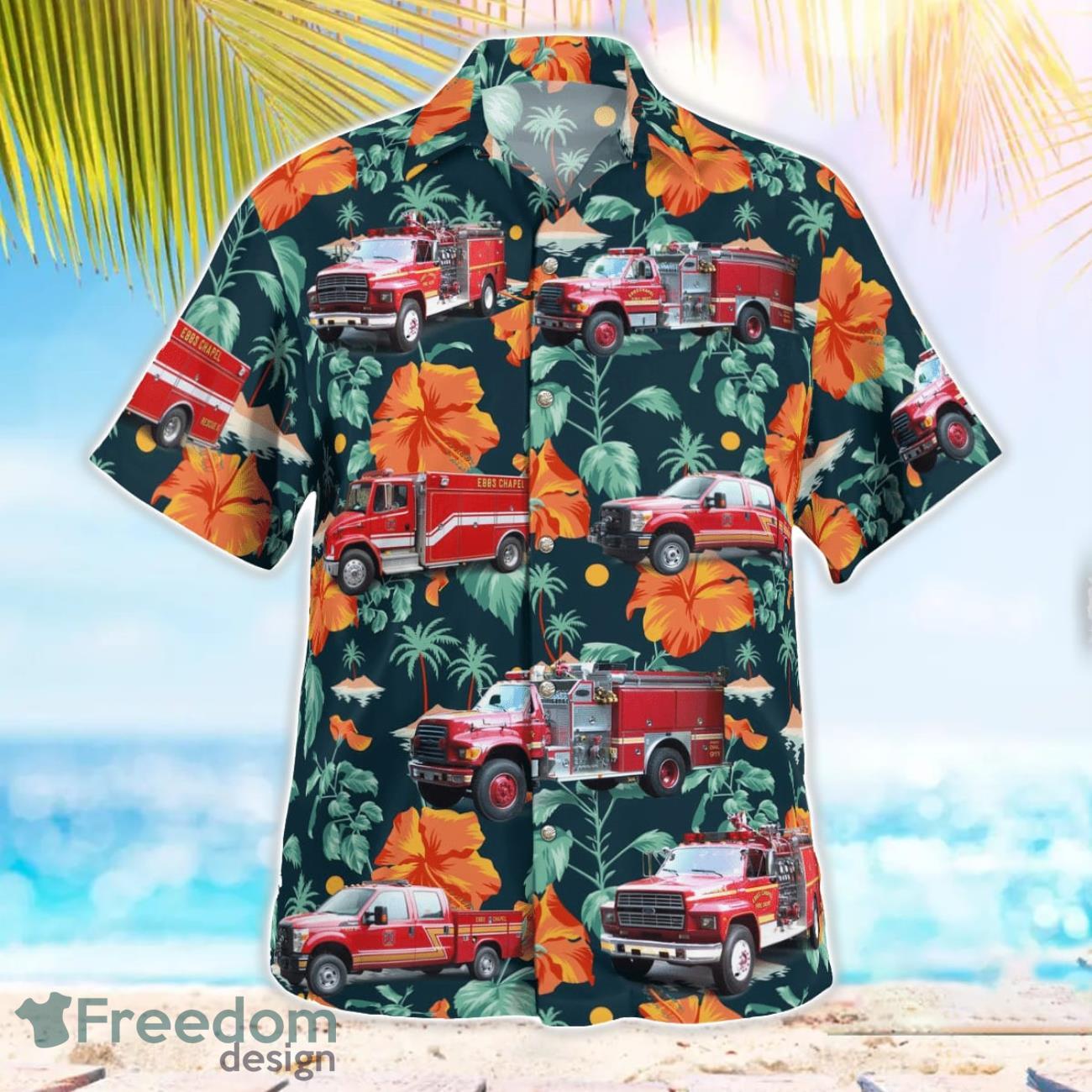 Ebbs Chapel Fire Department 3D Summer Aloha Hawaiian Shirt image Ebbs Chapel Fire Department 3D Summer Aloha Hawaiian Shirt Product Photo 3