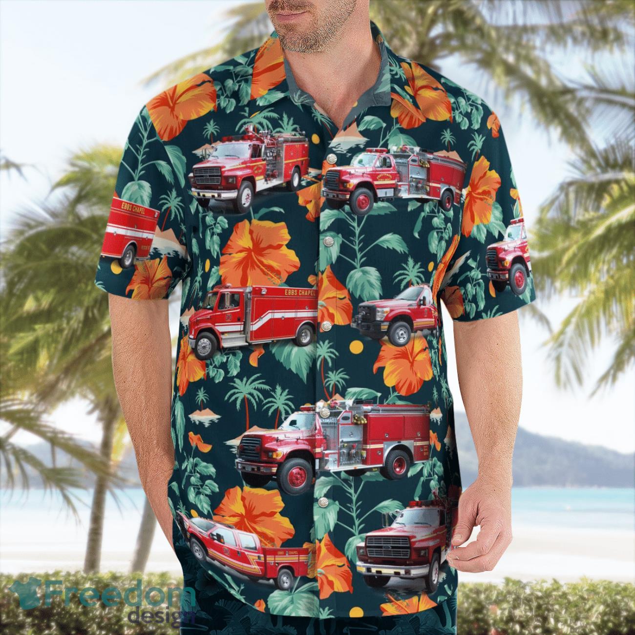 Ebbs Chapel Fire Department 3D Summer Aloha Hawaiian Shirt Ebbs Chapel Fire Department 3D Summer Aloha Hawaiian Shirt Product Photo 4