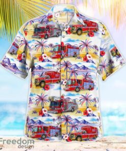 Evansville, Indiana, Scott Township Fire & EMS Beach Hawaiian Shirt Product Photo 3