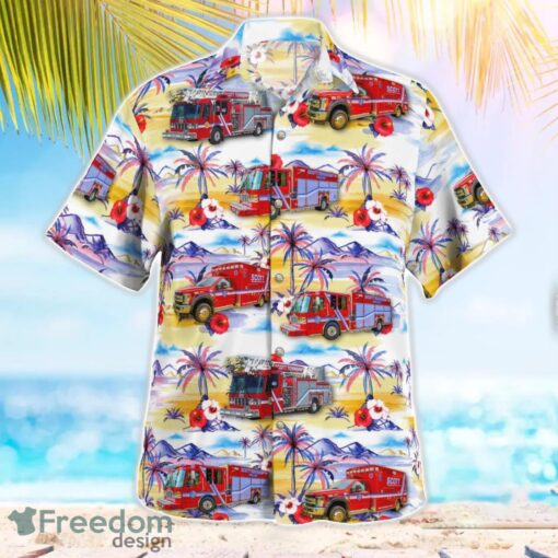 Evansville, Indiana, Scott Township Fire & EMS Beach Hawaiian Shirt Product Photo 3