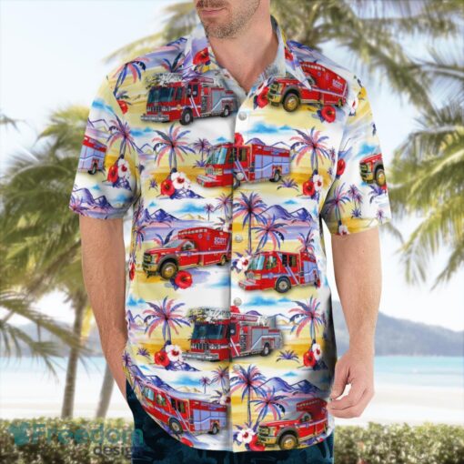 Evansville, Indiana, Scott Township Fire & EMS Beach Hawaiian Shirt Product Photo 4