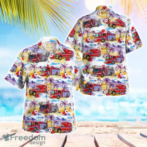 Evansville, Indiana, Scott Township Fire & EMS Beach Hawaiian Shirt Product Photo 1