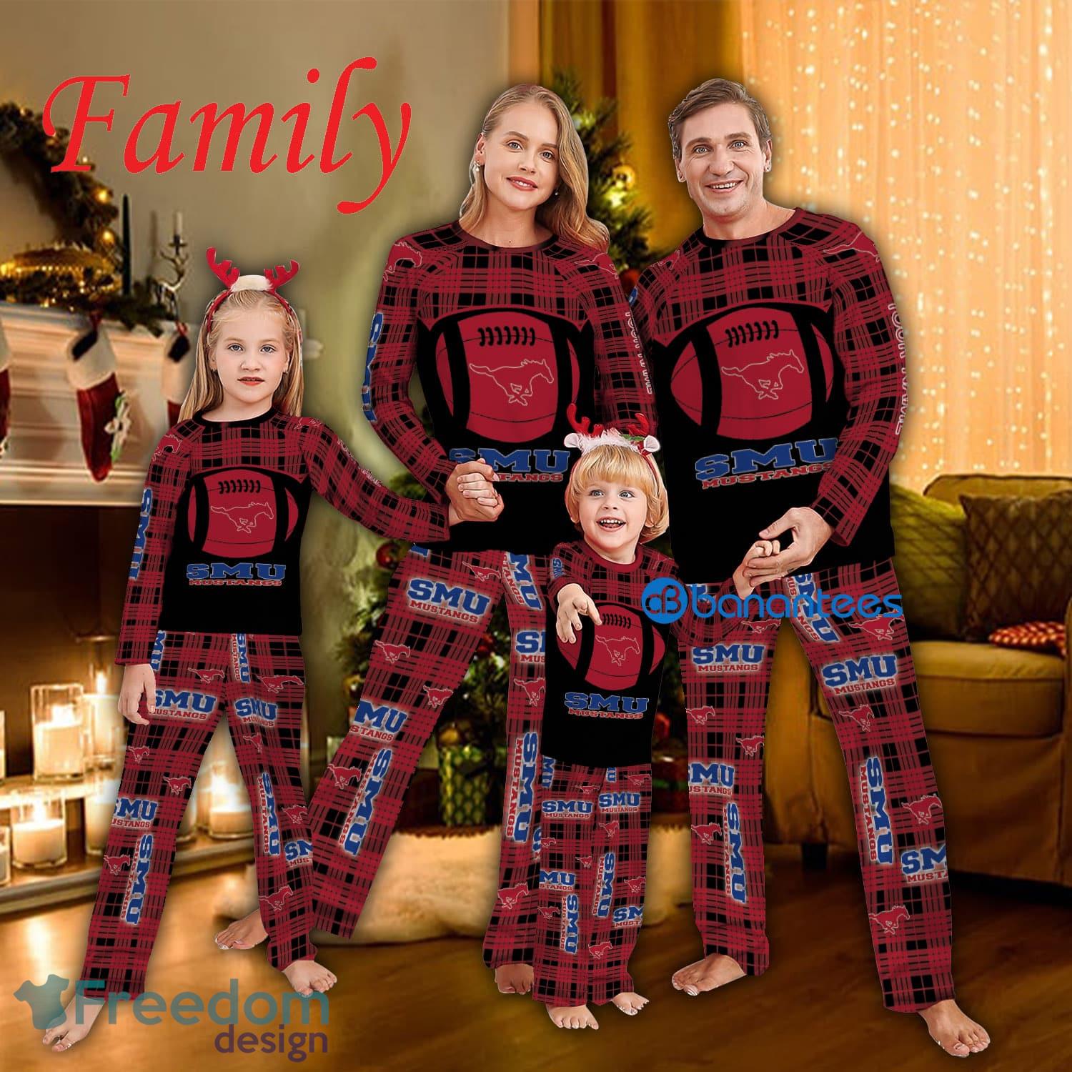 Family Pajamas Set NCAA SMU Mustangs Caro For Fans Holidays - Family Pajamas Set NCAA SMU Mustangs Caro For Fans Holidays