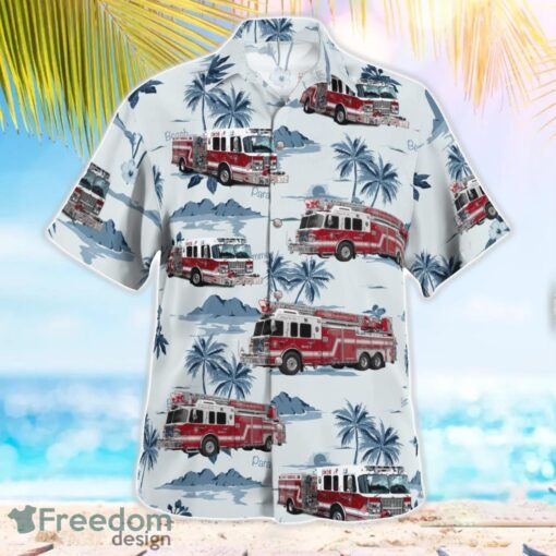 Farmingdale, New York, South Farmingdale Fire Department Hawaiian Shirt Summer Beach Shirt Product Photo 2