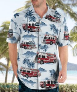 Farmingdale, New York, South Farmingdale Fire Department Hawaiian Shirt Summer Beach Shirt Product Photo 3