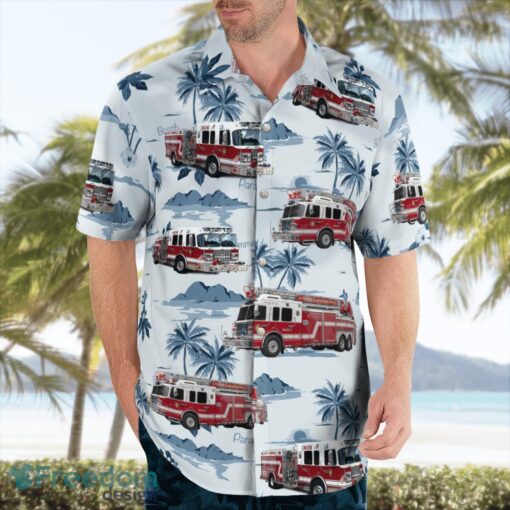 Farmingdale, New York, South Farmingdale Fire Department Hawaiian Shirt Summer Beach Shirt Product Photo 3