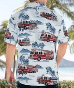 Farmingdale, New York, South Farmingdale Fire Department Hawaiian Shirt Summer Beach Shirt Product Photo 4