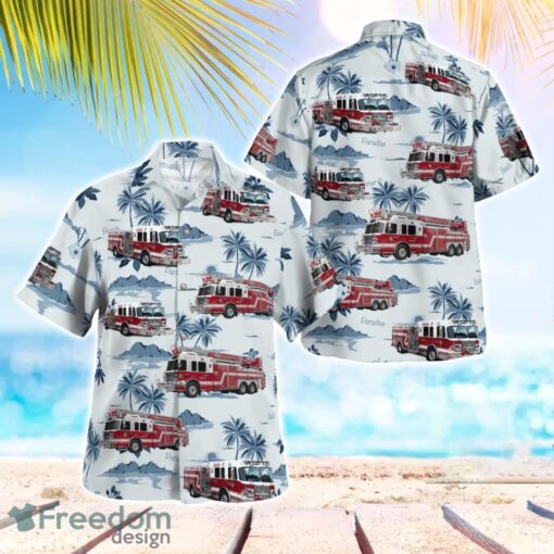 Farmingdale, New York, South Farmingdale Fire Department Hawaiian Shirt Summer Beach Shirt Product Photo 1