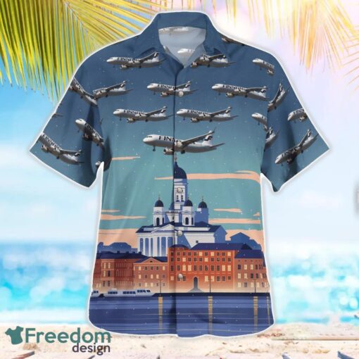 Finland Finnair Airbus A321-200 Hawaiian Shirt Summer Beach Shirt Product Photo 2