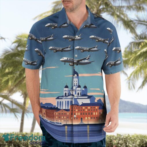 Finland Finnair Airbus A321-200 Hawaiian Shirt Summer Beach Shirt Product Photo 3